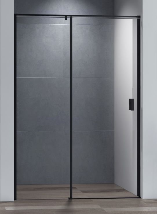 купить Душевая дверь Cezares URBAN-B-12-130-C-NERO, 130х195, профиль черный, стекло прозрачное 