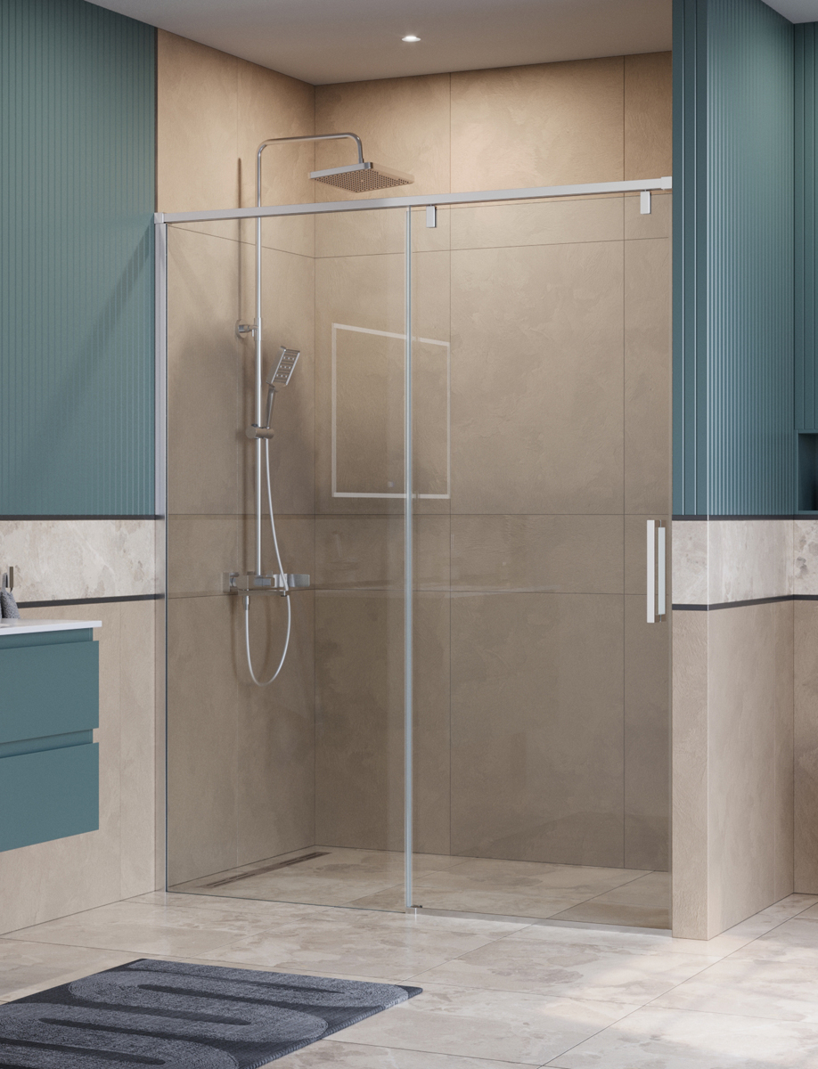 купить Душевая дверь шириной 160см BelBagno SOFT_CLOSE-1-BF-1-160-C-Cr профиль хром, стекло прозрачное 
