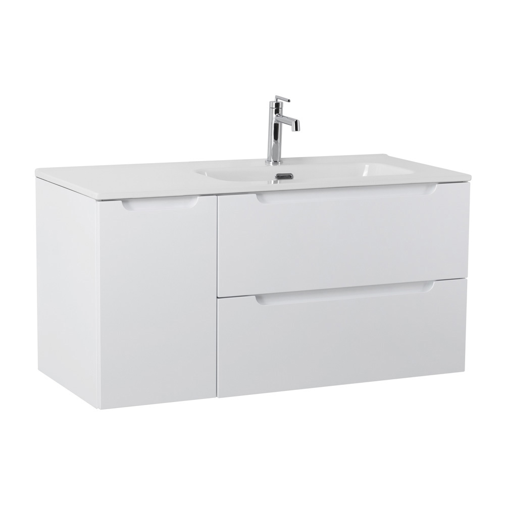 Подвесная тумба с раковиной BelBagno ETNA 100 Bianco Lucido правая, ETNA-1000-2C-1A-SO-BL-R + BB1000ETL-R