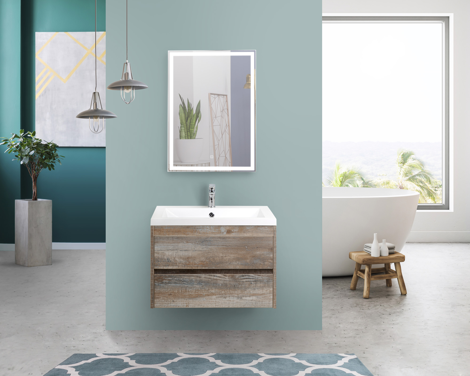 Мебель для ванной комнаты подвесная ART&MAX Family 100 см Pino Esotica