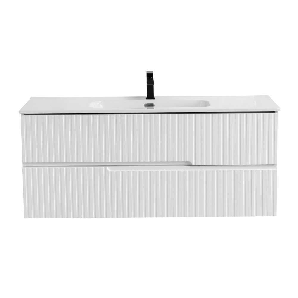Тумба подвесная CEZARES DUET-N-1200-2C-SO-BL с раковиной CZR-8095-120, белый глянец