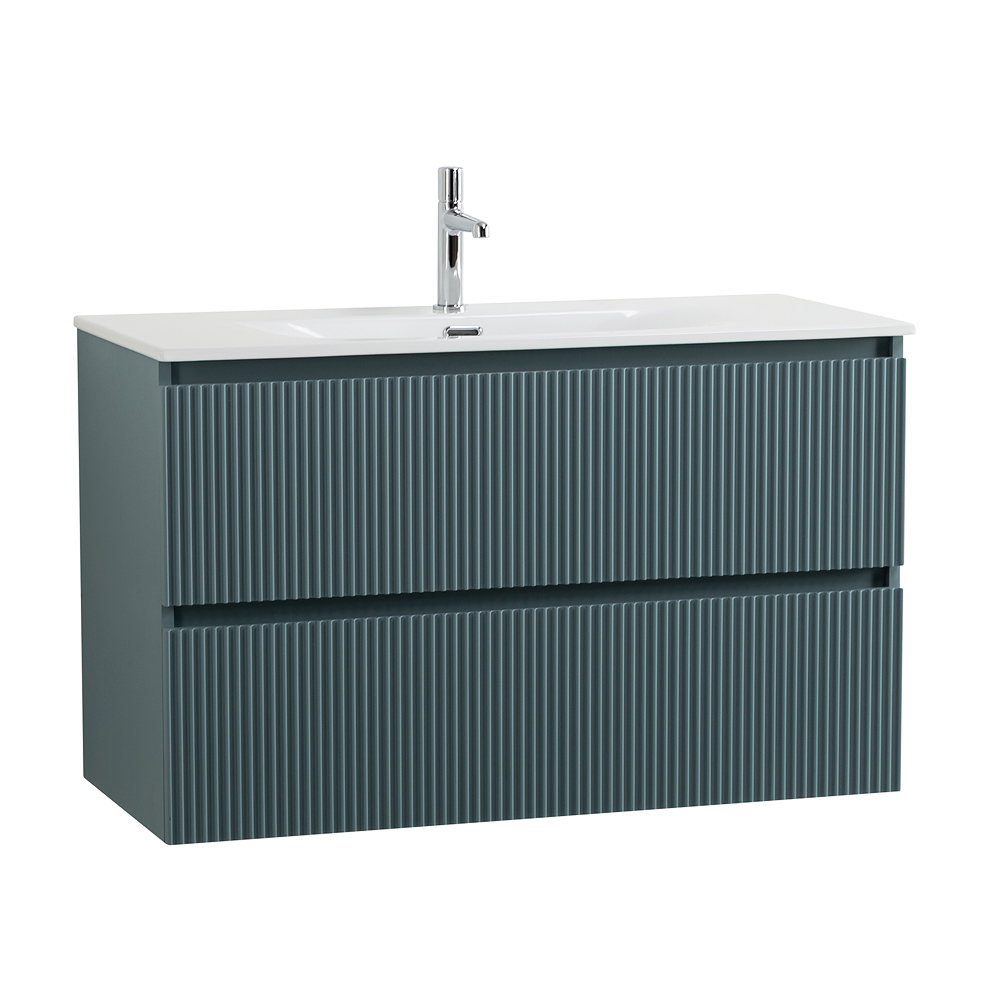 Тумба с раковиной подвесная BelBagno UNO-MINI-900-2C-SO-AO Голубой матовый, раковина белая BB-8099-3-90