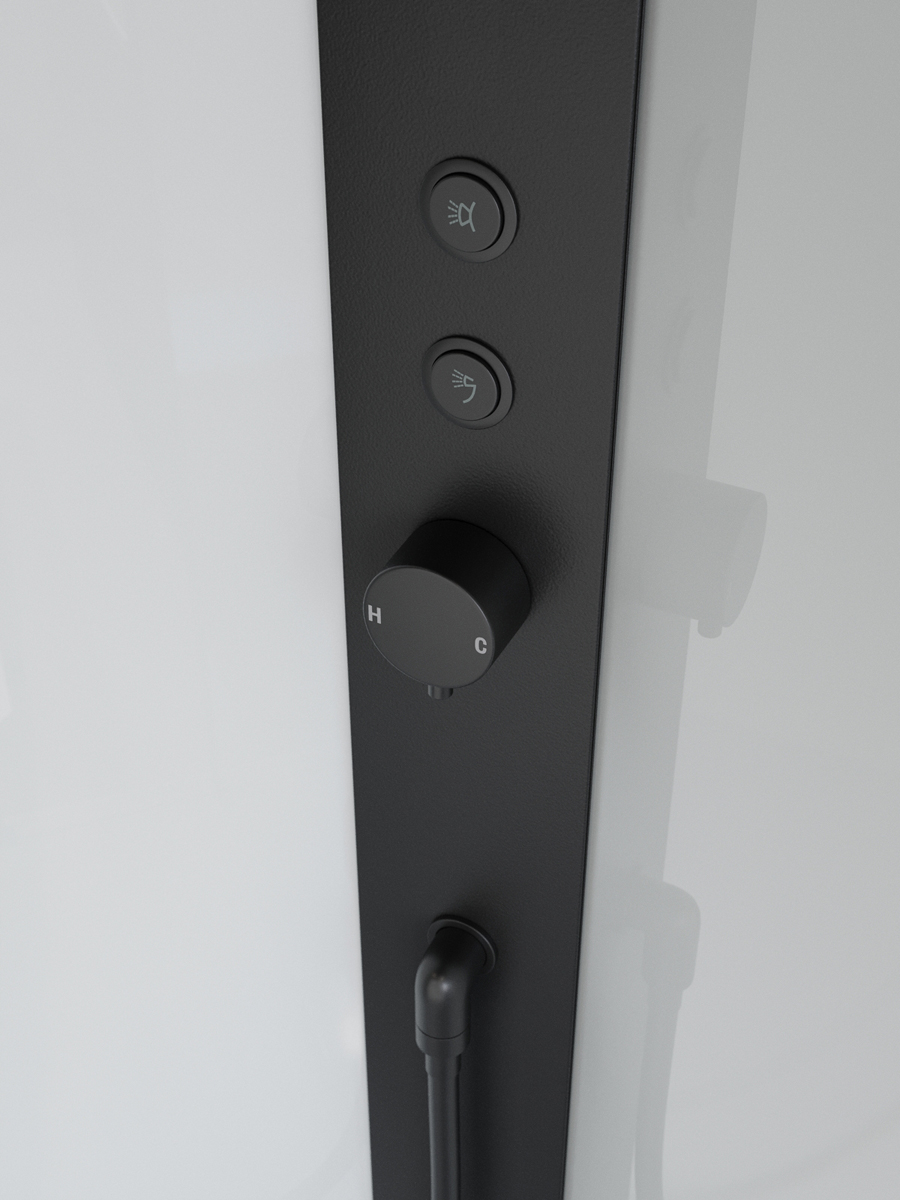 Душевая кабина BelBagno UNO-CAB-A-1-90-C-NERO-Bi-TOP-R правосторонняя