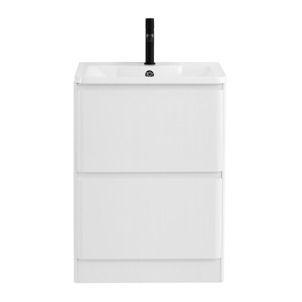 Тумба напольная с раковиной BelBagno ALBANO-700-2C-PIA-BL Bianco Lucido, раковина BB700/455-LV-MR-ALR