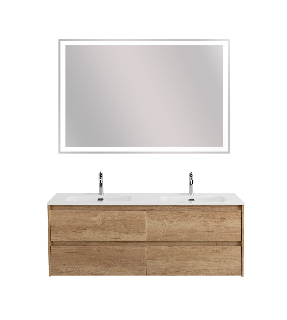 Тумба BelBagno KRAFT-1200-4C-SO-2-RNN с 2-й раковиной BelBagno BB1200-2-ETL, Rovere Nebrasca Nature