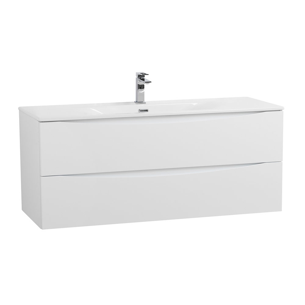 Тумба с раковиной подвесная BelBagno MARINO-CER-N-1200-2C-SO-BL-P Bianco Lucido, раковина белая BB-8099-120