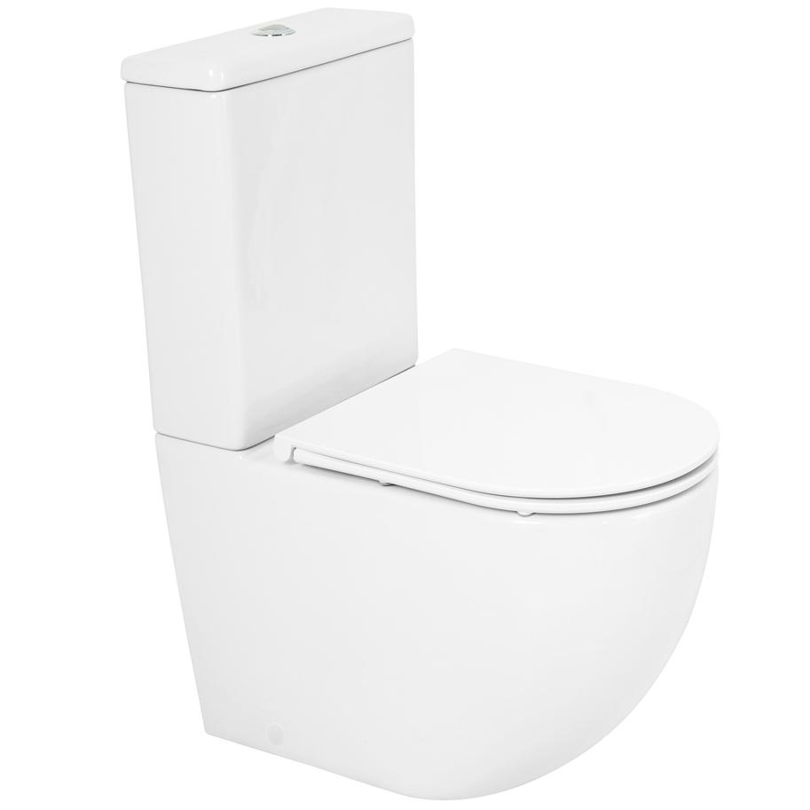 купить Унитаз-компакт CEZARES STYLUS безободковый CZR-152-CPR с бачком CZR-151-T и крышкой CZR-870-SC 