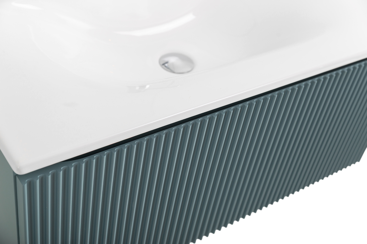 Тумба с раковиной подвесная BelBagno UNO-800-1C-SO-AO Голубой матовый, раковина белая BB-8099-80