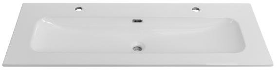 Керамическая раковина CEZARES CZR-8073-120-1-2 с  двумя отверстиями для смесителей