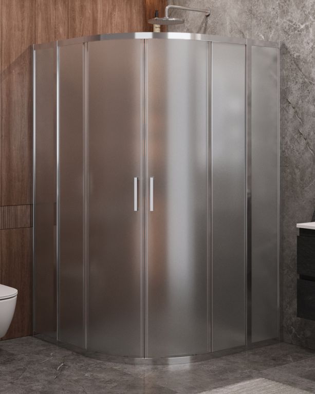 Душевой уголок Cezares MOLVENO-R-22-100+20-P-Cr, 120х120х195, профиль хром, стекло Punto матовое
