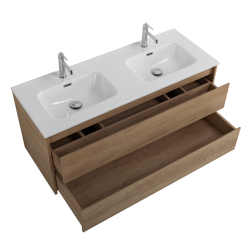 Тумба BelBagno KRAFT-1200-2C-SO-2-RNN с 2-й раковиной BelBagno BB1200-2-ETL, Rovere Nebrasca Nature