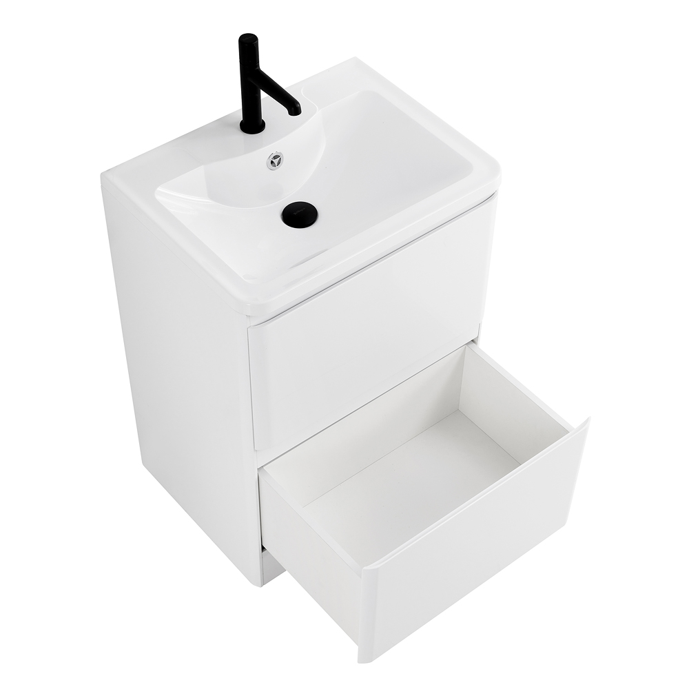Тумба напольная с раковиной BelBagno ALBANO-700-2C-PIA-BL Bianco Lucido, раковина BB700/455-LV-MR-ALR