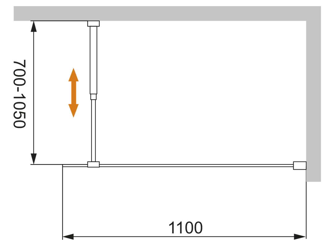 Душевая перегородка Cezares LIBERTA-L-1-110-GR-Cr