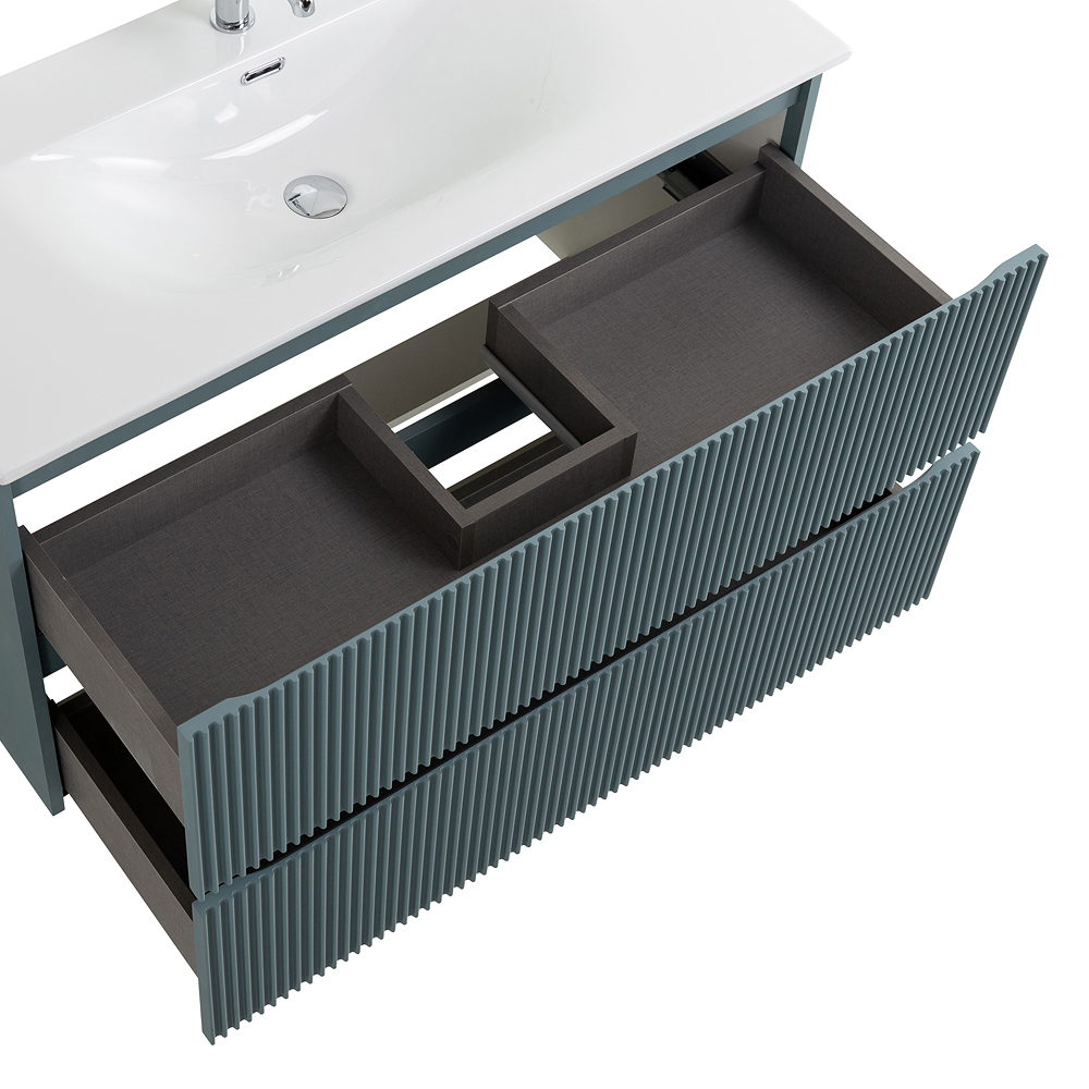 Тумба с раковиной подвесная BelBagno UNO-1200-2C-SO-AO Голубой матовый, раковина белая BB-8099-120