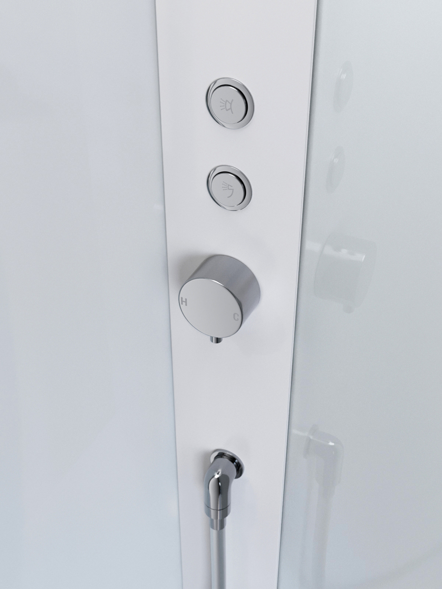 Душевая кабина BelBagno UNO-CAB-A-1-90-C-Cr-Bi-TOP-R, правосторонняя
