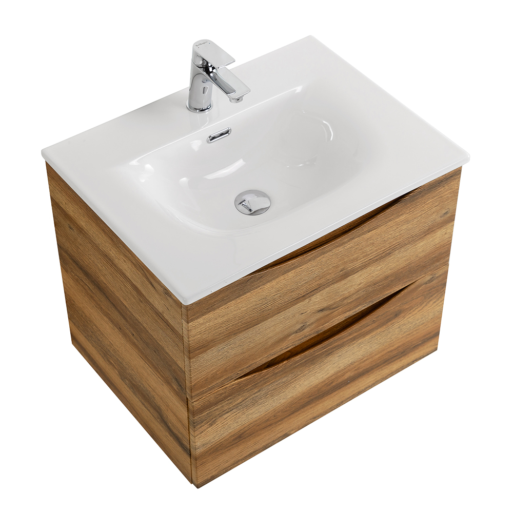 Тумба с раковиной подвесная BelBagno MARINO-CER-N-700-2C-SO-RR-P Rovere Rustico, раковина белая BB-8099-70