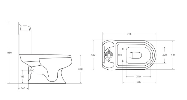 купить Чаша унитаза с горизонтальным выпуском P-Trape CZR-163-T 