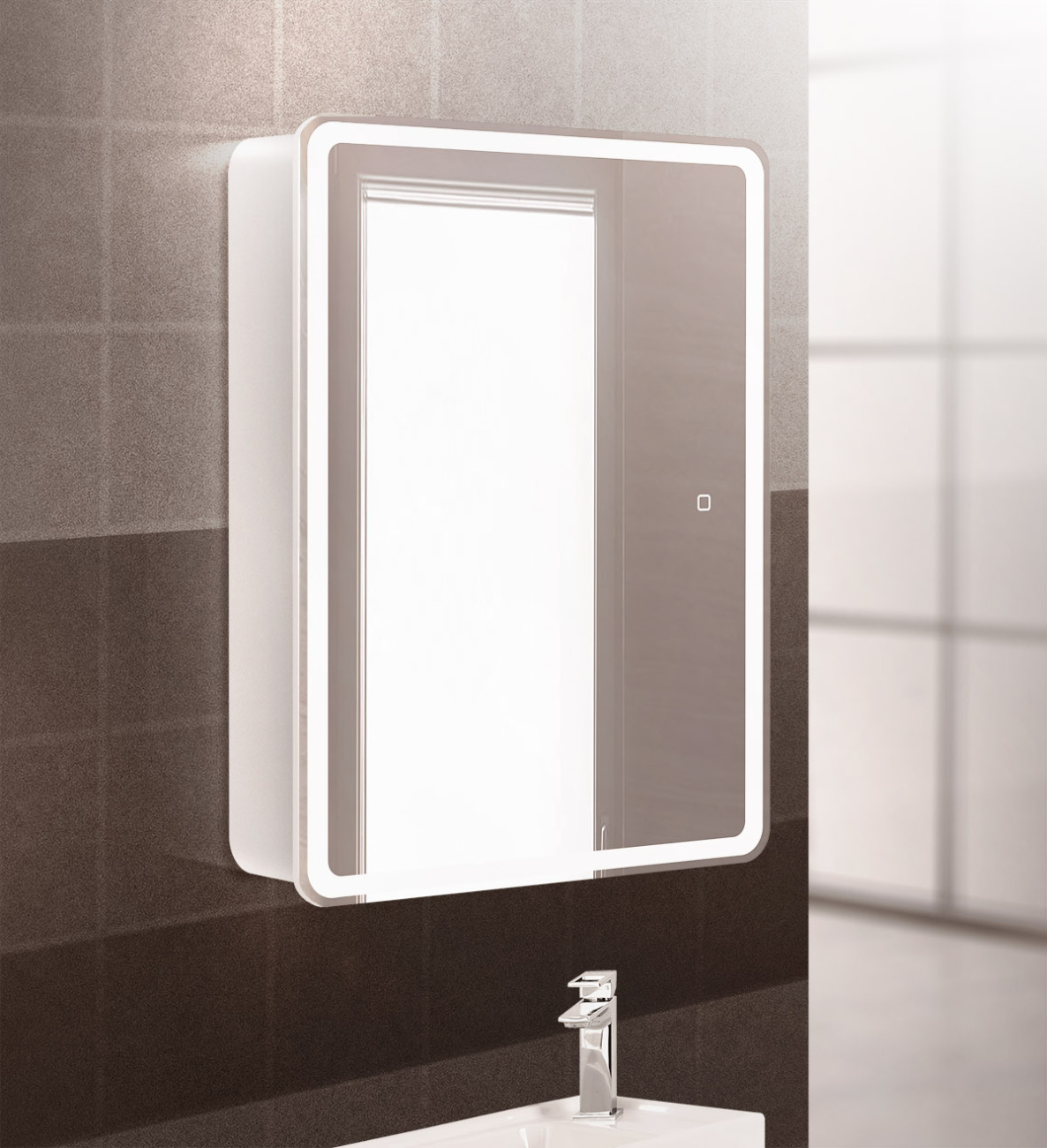 купить Зеркальный шкаф BelBagno Marino SPC-MAR-600/800-1A-LED-TCH 