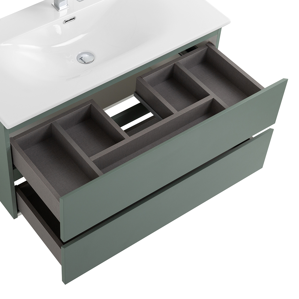 Тумба с раковиной подвесная BelBagno KRAFT-900-2C-SO-VO Еловый матовый, раковина белая BB-8099-90