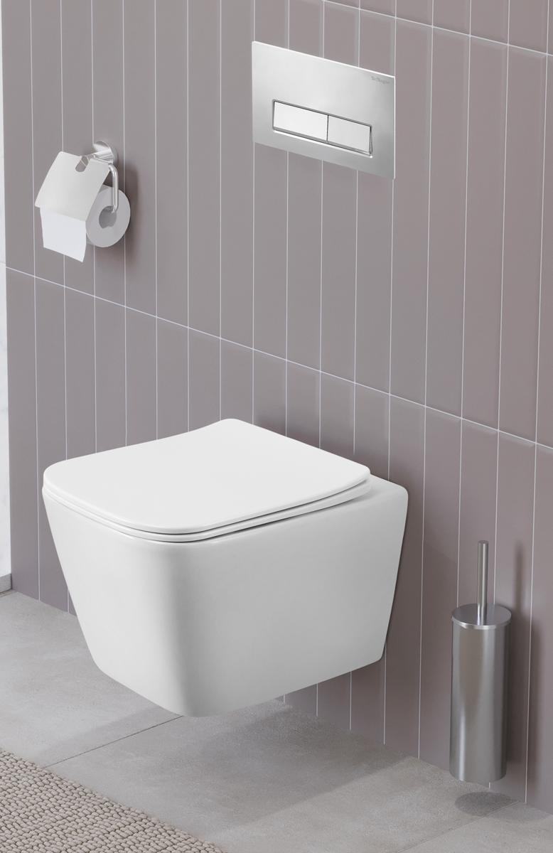 купить Унитаз подвесной безободковый с сиденьем и смывом TORNADO BelBagno KRAFT-TOR BB7106CH-TOR/SC 