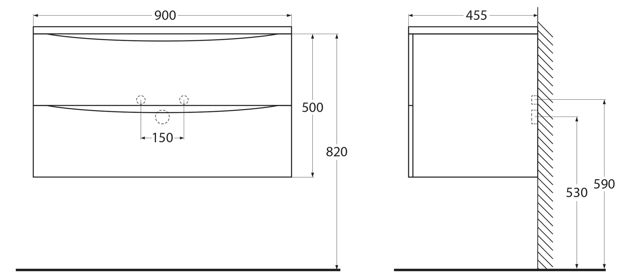 Тумба под раковину подвесная Belbagno ACQUA-900-2C-SO-BL