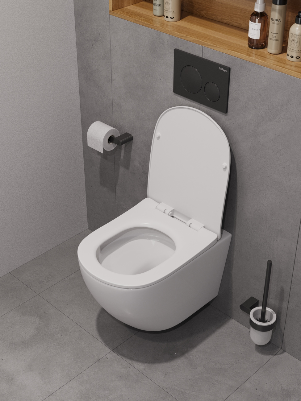 Унитаз подвесной BelBagno MARINO BB7026CH-TOR-BFS/SC с сиденьем, функцией биде, без смесителя 