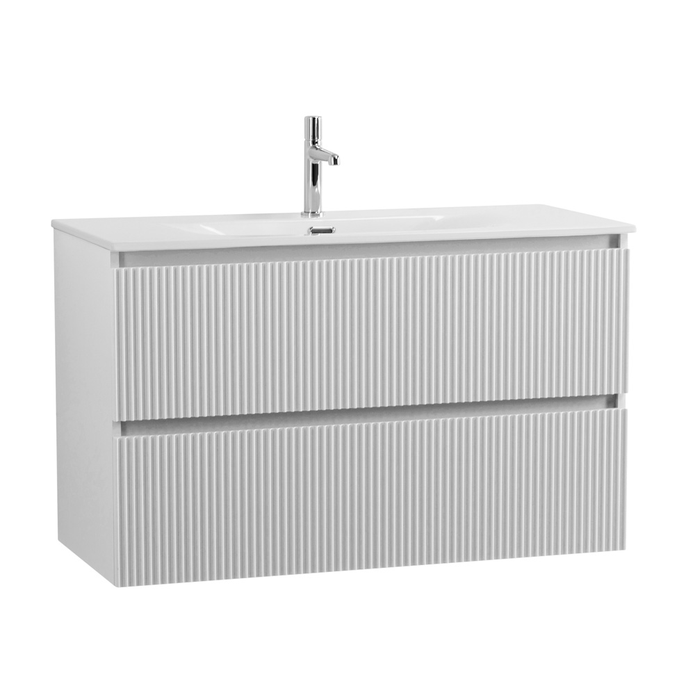 Тумба с раковиной подвесная BelBagno UNO-1200-2C-SO-BO Bianco Opaco, раковина белая BB-8099-120
