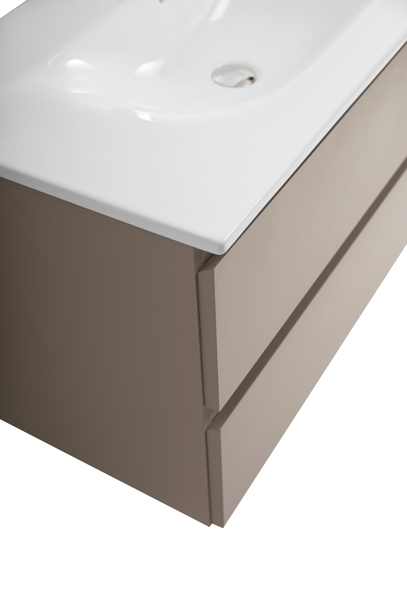 Тумба с раковиной подвесная BelBagno KRAFT-1000-2C-SO-CO Бежевый матовый, раковина белая BB-8099-100