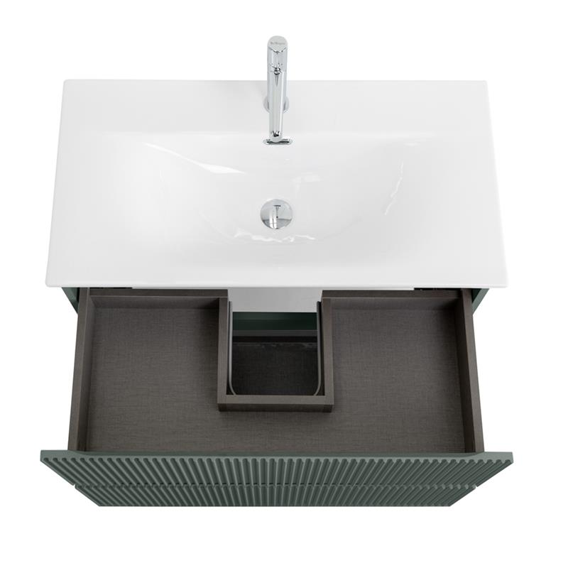 Тумба с раковиной подвесная BelBagno UNO-MINI-800-2C-SO-VO Еловый матовый, раковина белая BB-8099-3-80