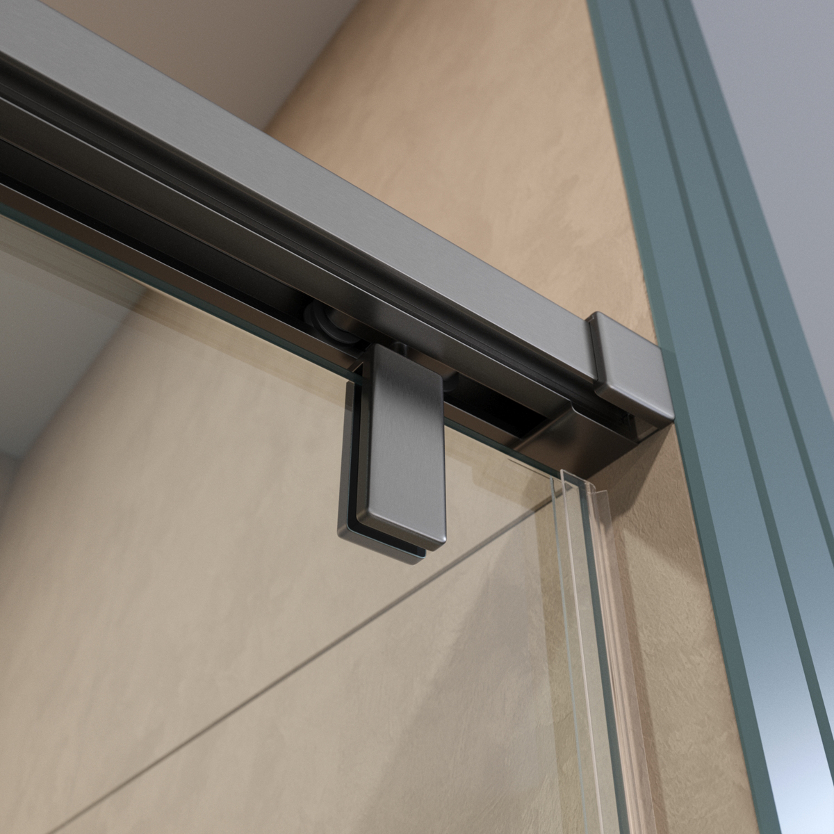 Душевая дверь шириной 100см BelBagno SOFT_CLOSE-1-BF-1-100-C-GM профиль оружейная сталь, стекло прозрачное