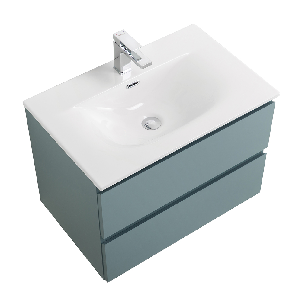 Тумба с раковиной подвесная BelBagno KRAFT-700-2C-SO-AO Голубой матовый, раковина белая BB-8099-70