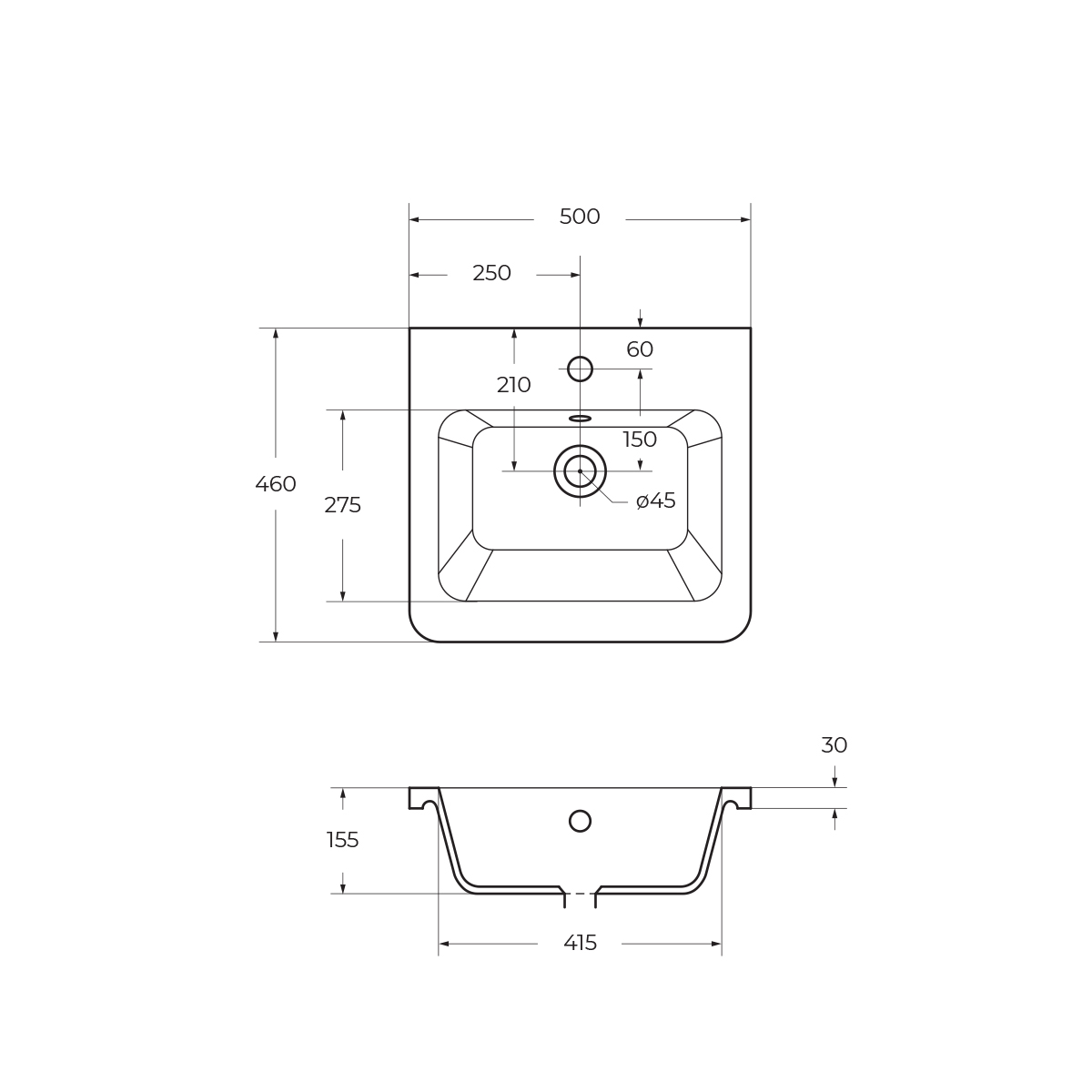 Тумба подвесная с керамической раковиной BelBagno ALBANO-CER-500-2C-SO-PS