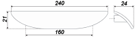 Мебельная ручка SKYLINE RS155HCP.4/160 24 см