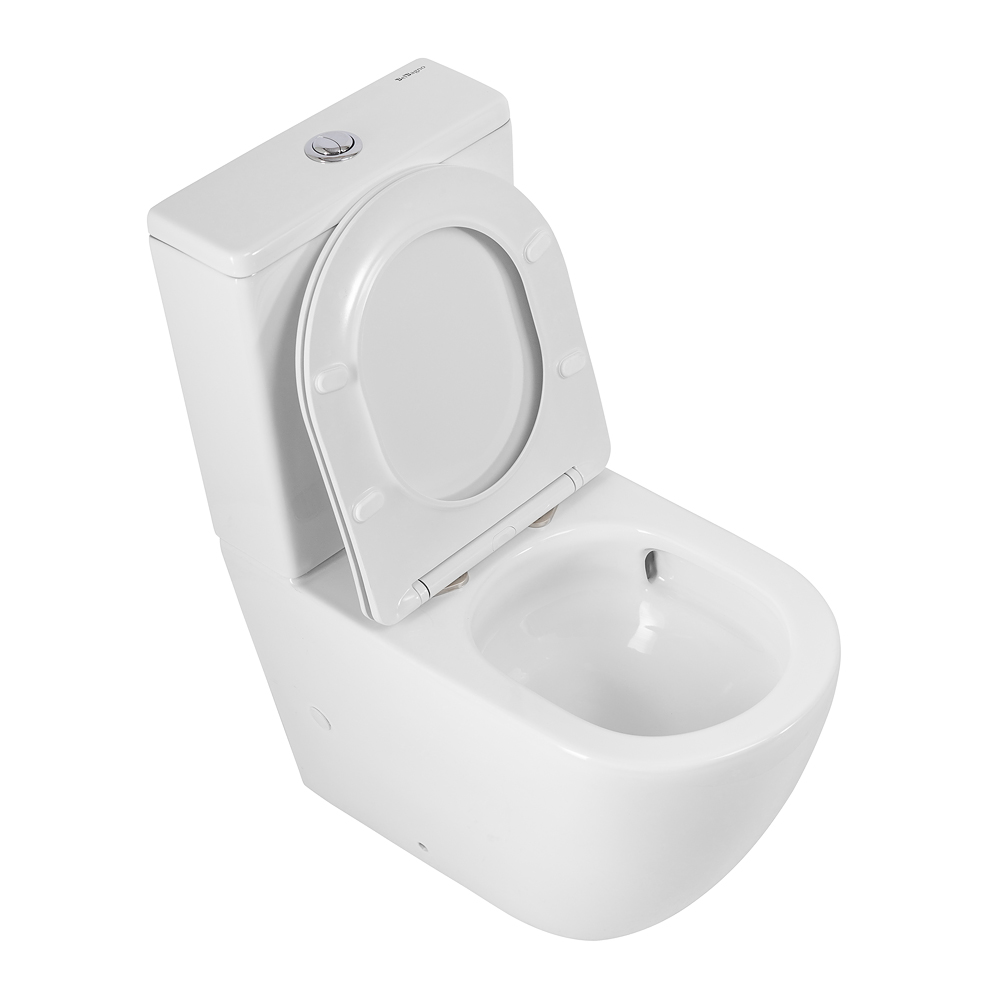 Унитаз-компакт безободковый с сиденьем и смывом TORNADO BelBagno SFERA-TOR BB2141CP-TOR/SC+BB2141T