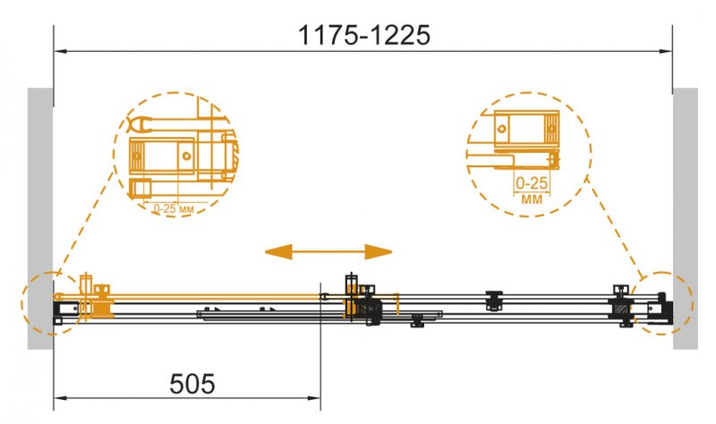 Дверь в проём Cezares STYLUS-SOFT-BF-1-120-C-Cr