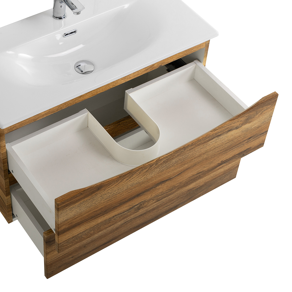 Тумба с раковиной подвесная BelBagno MARINO-CER-MINI-800-2C-SO-RR-P Rovere Rustico, раковина белая BB-8099-3-80