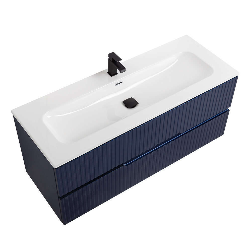 Тумба подвесная CEZARES DUET-N-1200-2C-SO-SPF-P с раковиной CZR-8073-120, cапфир