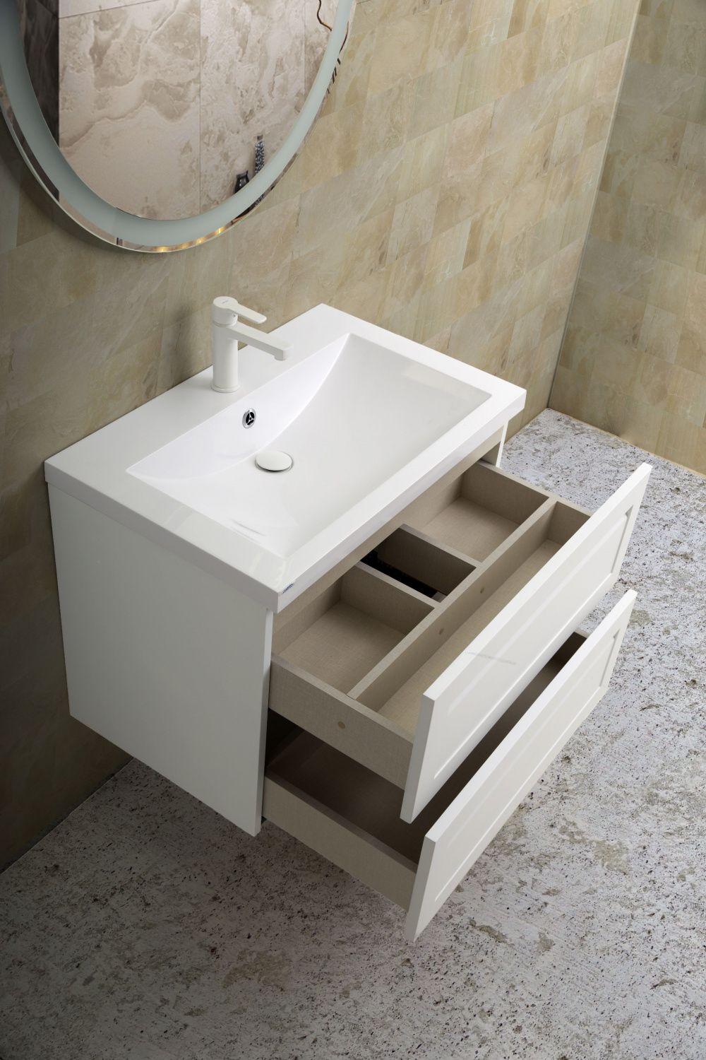 Мебель для ванной комнаты подвесная ART&MAX PLATINO 60 см Белый Матовый
