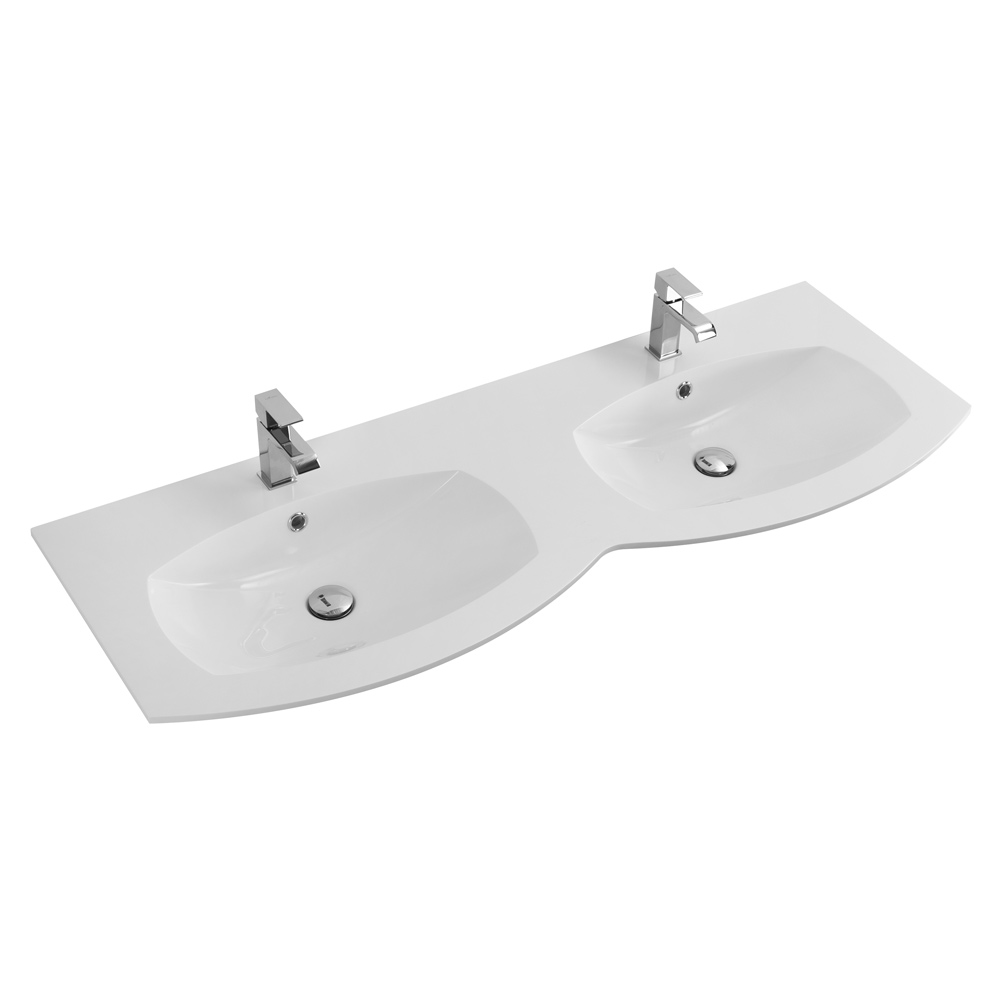 купить Раковина из искусственного мрамора с двумя чашами Cezares 50156 Bianco 
