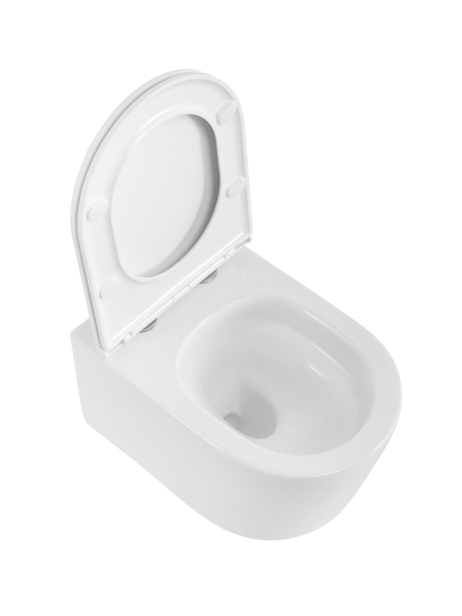 Унитаз подвесной BelBagno UNIQUE BB007CH-TOR/SC безободковый с сиденьем и смывом TORNADO
