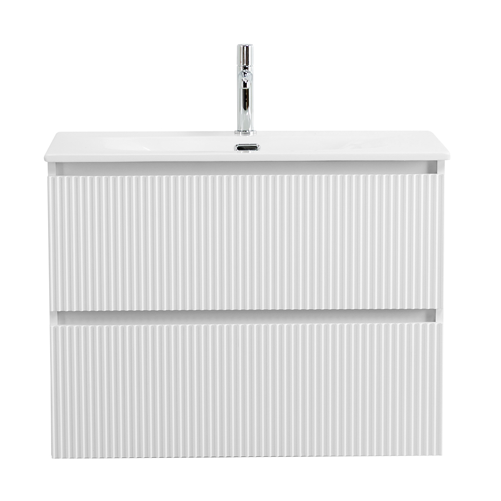 Тумба с раковиной подвесная BelBagno UNO-MINI-700-2C-SO-BO Bianco Opaco, раковина белая BB-8099-3-70