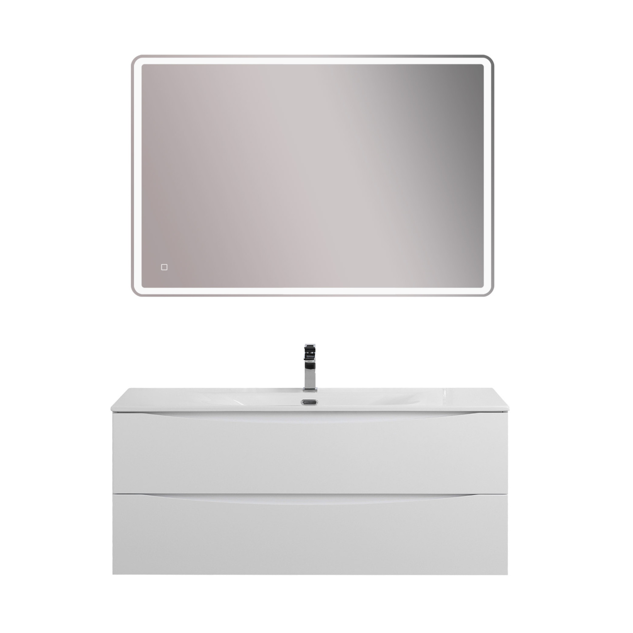 Тумба с раковиной подвесная BelBagno MARINO-CER-N-1200-2C-SO-BL-P Bianco Lucido, раковина белая BB-8099-120