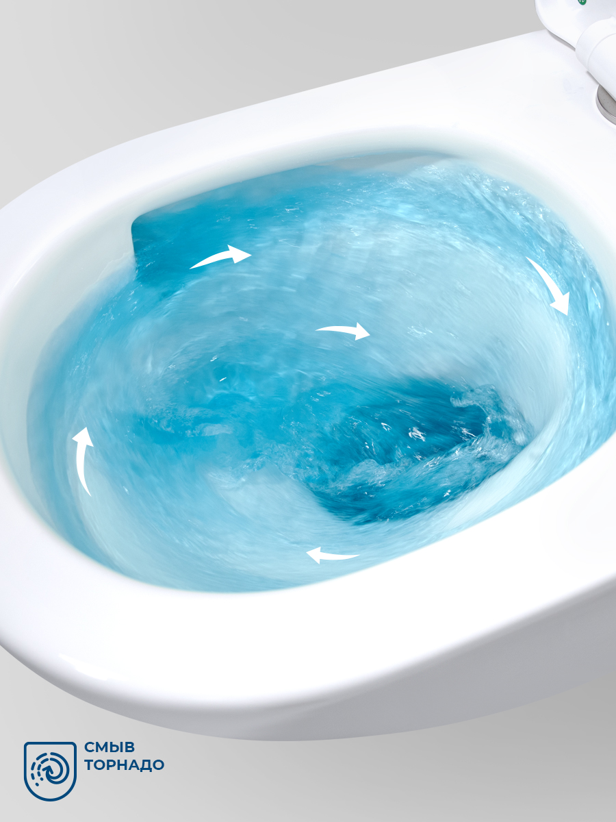 Унитаз подвесной безободковый с сиденьем и смывом TORNADO BelBagno MARINO-TOR BB7026CH-TOR/SC