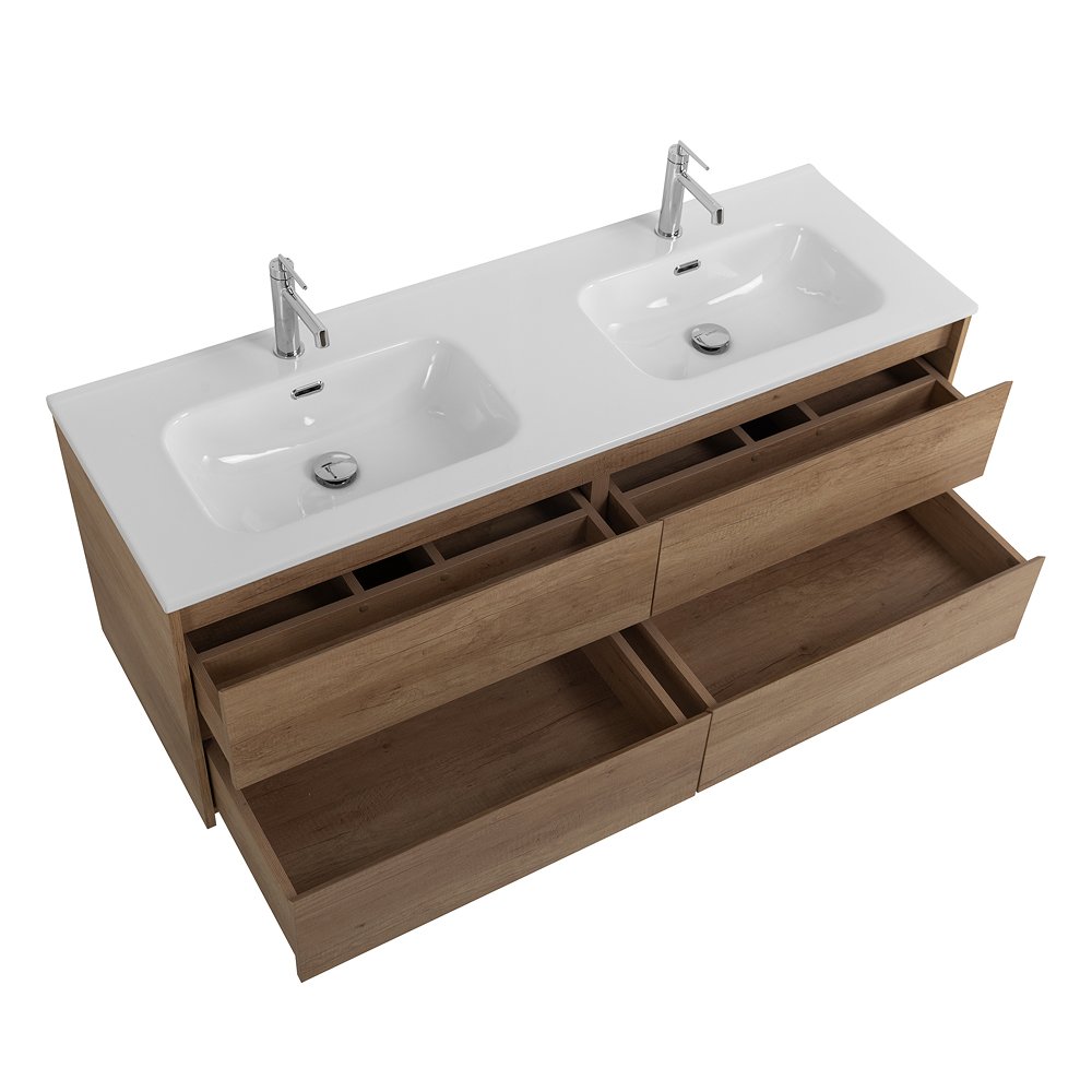 Тумба BelBagno KRAFT-1200-4C-SO-2-RNN с 2-й раковиной BelBagno BB1200-2-ETL, Rovere Nebrasca Nature