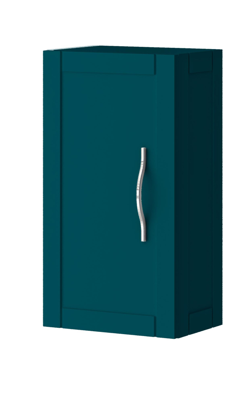 Шкафчик узкий подвесной с одной распашной дверцей, реверсивный Cezares TIFFANY 54959 Blu Petrolio