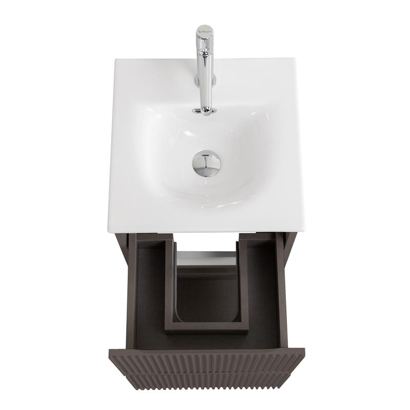 Тумба с раковиной подвесная BelBagno UNO-MINI-400-2C-SO-CO Бежевый матовый, раковина белая BB-8099-3-40