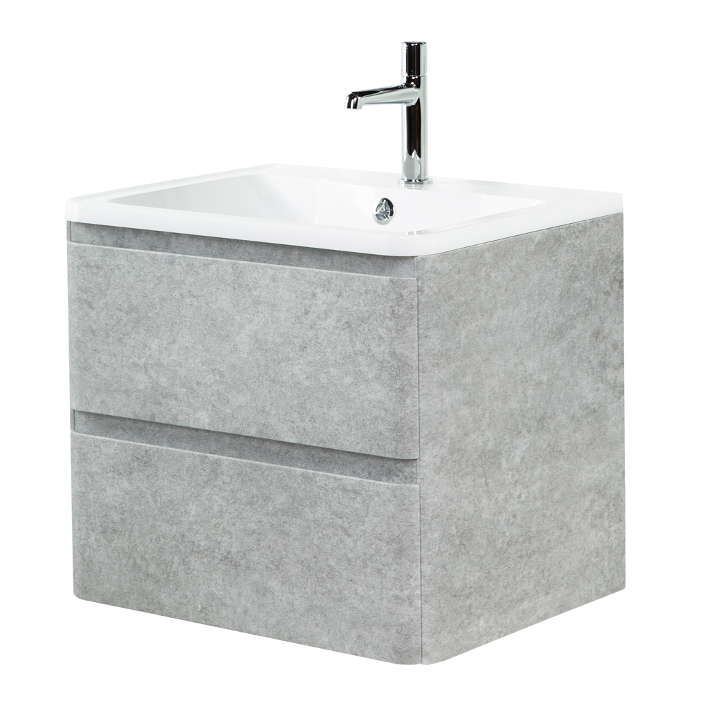Тумба подвесная с раковиной BelBagno ALBANO-600-2C-SO-CVG Cemento Verona Grigio, раковина BB600/455-LV-MR-ALR