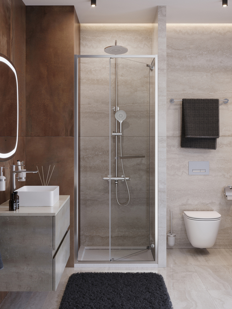 Душевая дверь Cezares LUX-B-FS-1-70-C-CR, 70х195, профиль хром, стекло прозрачное