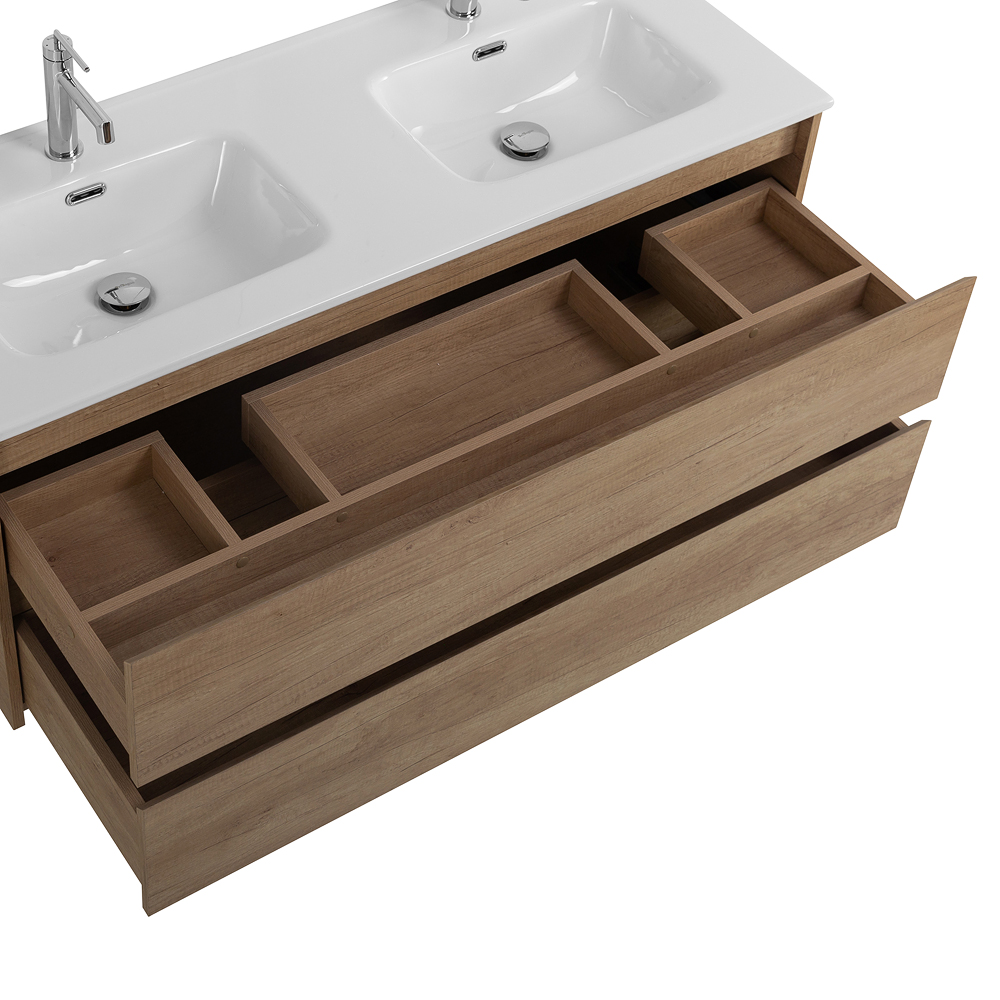 Тумба BelBagno KRAFT-1200-2C-SO-2-RNN с 2-й раковиной BelBagno BB1200-2-ETL, Rovere Nebrasca Nature