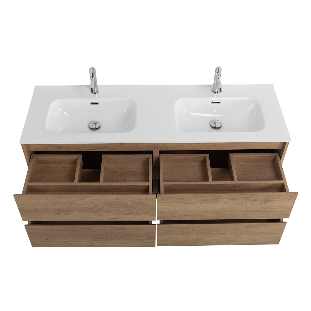 Тумба BelBagno KRAFT-1200-4C-SO-2-RNN с 2-й раковиной BelBagno BB1200-2-ETL, Rovere Nebrasca Nature